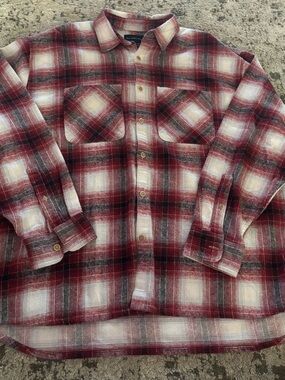 Abercrombie & Fitch Red and Black Plaid Button-Down Shirt